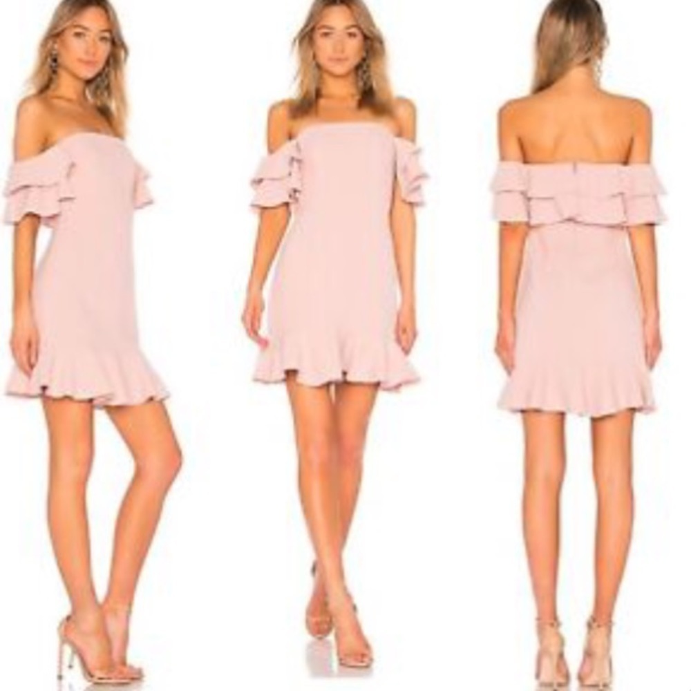 Rachel Zoe Off Shoulder Cocktail Crepe Dress c2.